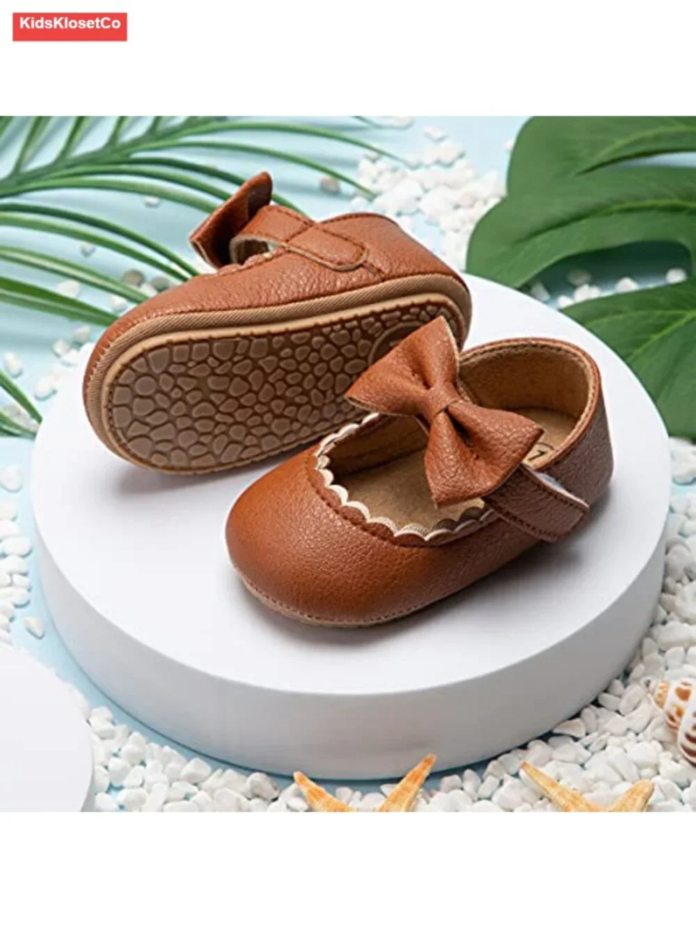 Baby Girls Mary Jane Flats Infant Princess Dress Shoes Non-Slip PU Leather